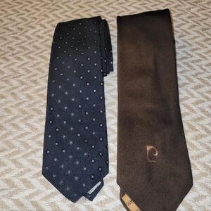 Vintage Pierre Cardin ties - set of 2 - Blue and Brown